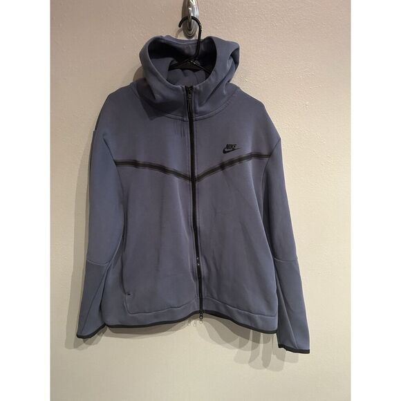 Nike Tech Fleece Full Zip Hoodie Jacket Mens XXL Diffused Blue CU4489-491 - Picture 1 of 10
